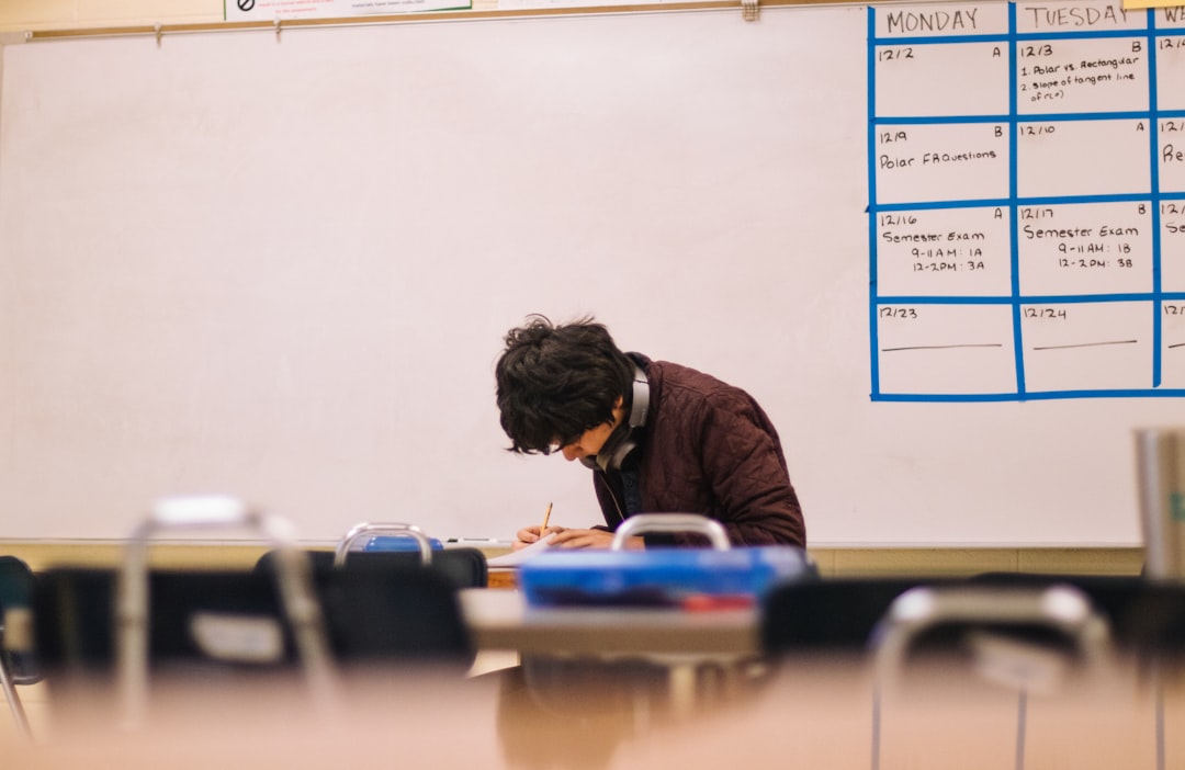 frustrated student desk