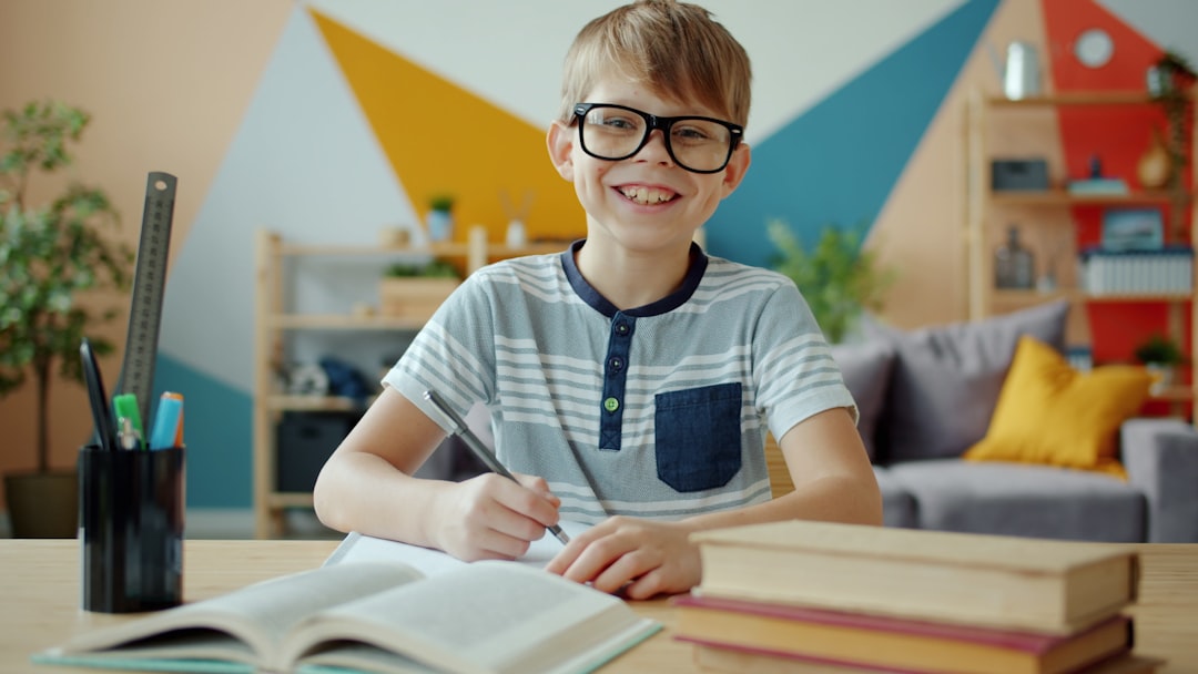 school student laughing